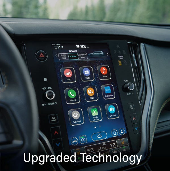 An 8-inch available touchscreen with the words &ldquo;Ugraded Technology&ldquo;. | Salina Subaru in Salina KS